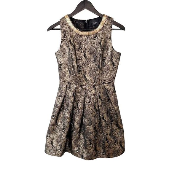 Romeo & Juliet Couture Gold Mini Dress - Picture 1 of 12